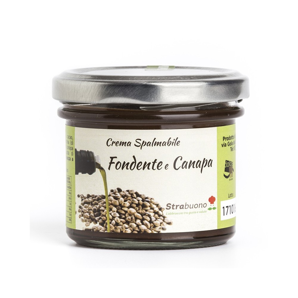 Crema Spalmabile Cioccolato Fondente e Canapa 100gr - Strabuono