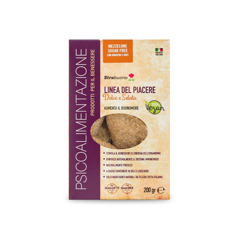 Biscotti Mezze Lune Canapa e Amarena 200gr - Strabuono