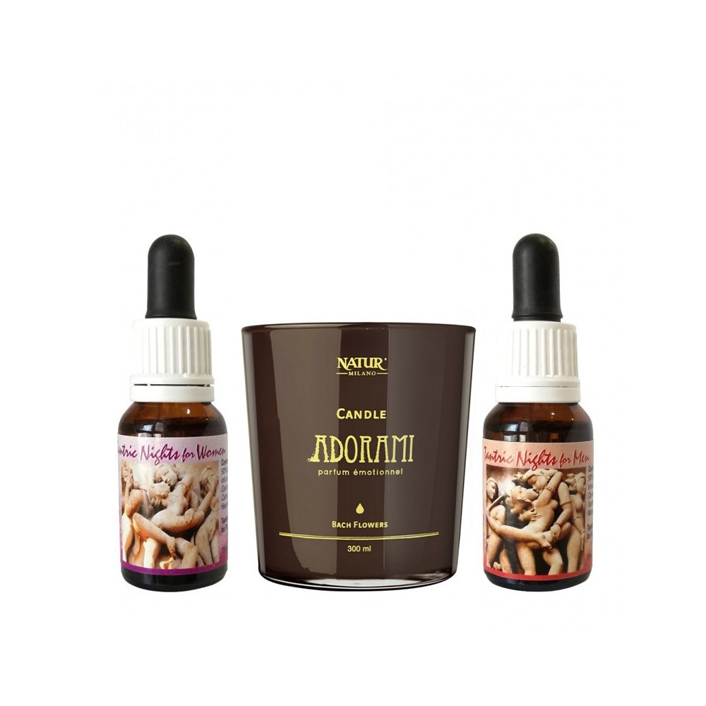 Gocce Tantra Uomo 15ml + Gocce Tantra Donna 15ml + Omaggio Candela 300ml